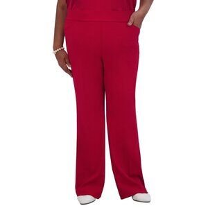 Kasper Women's High-Rise Pull-On Flare Pants RED Size M MSRP $79